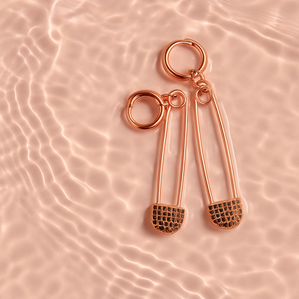 Safety Pin Dangle Earrings