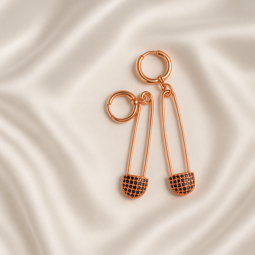 Safety Pin Dangle Earrings