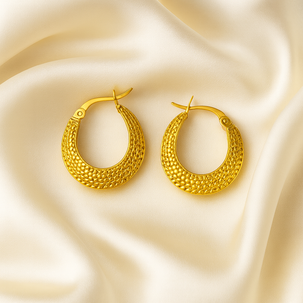 Tribal Hoop Brass Earrings