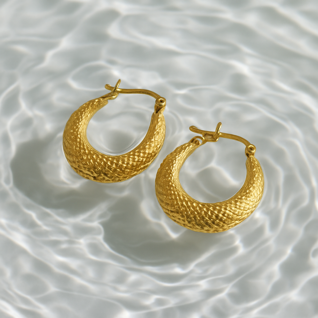 Tribal Hoop Brass Earrings