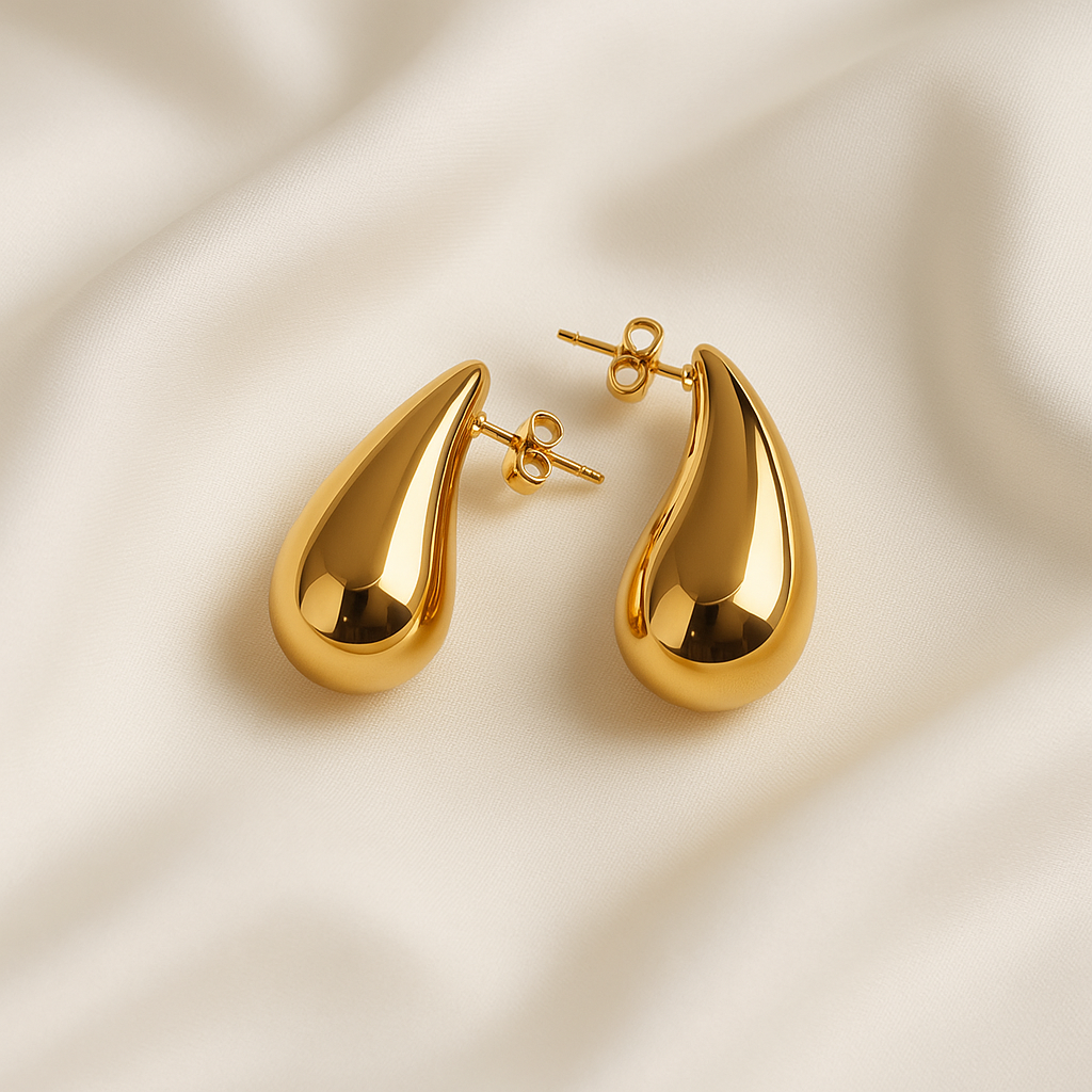 Teardrop Gold Earrings