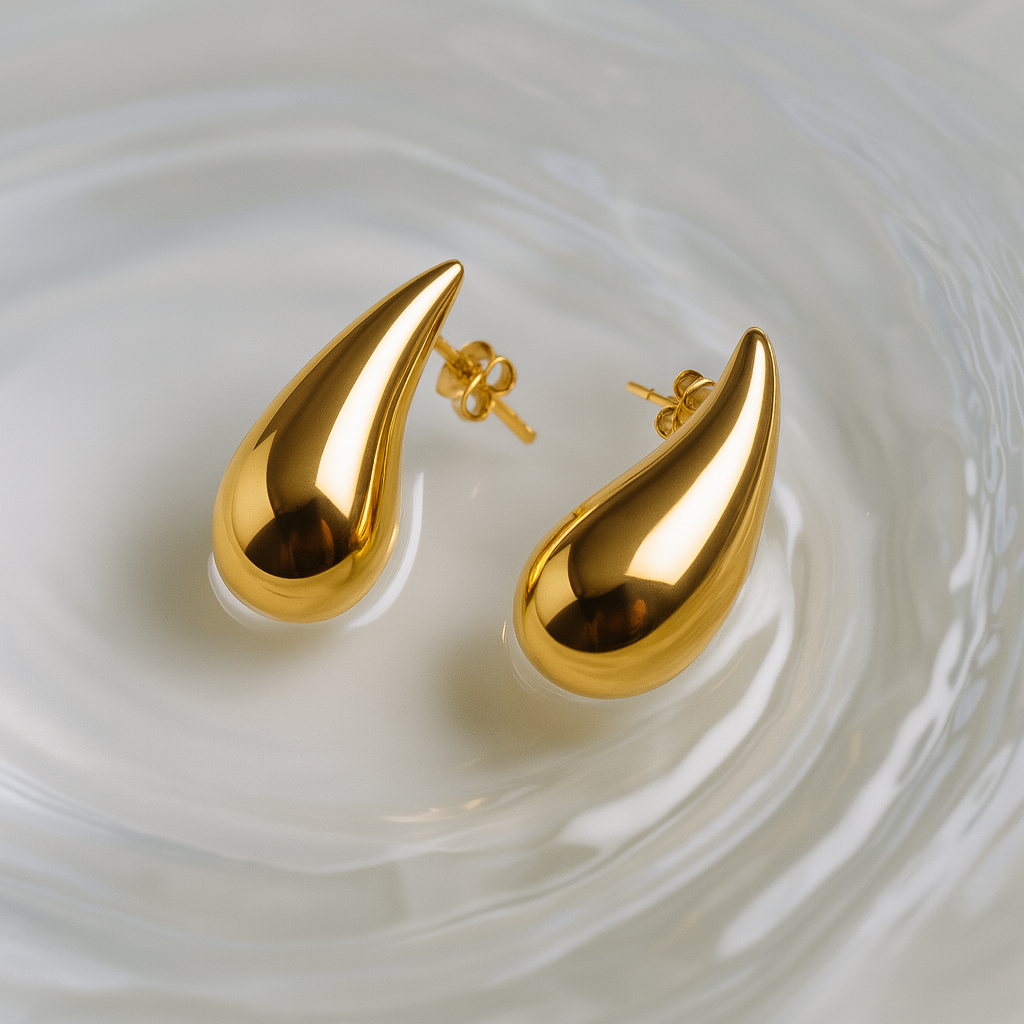 Teardrop Gold Earrings