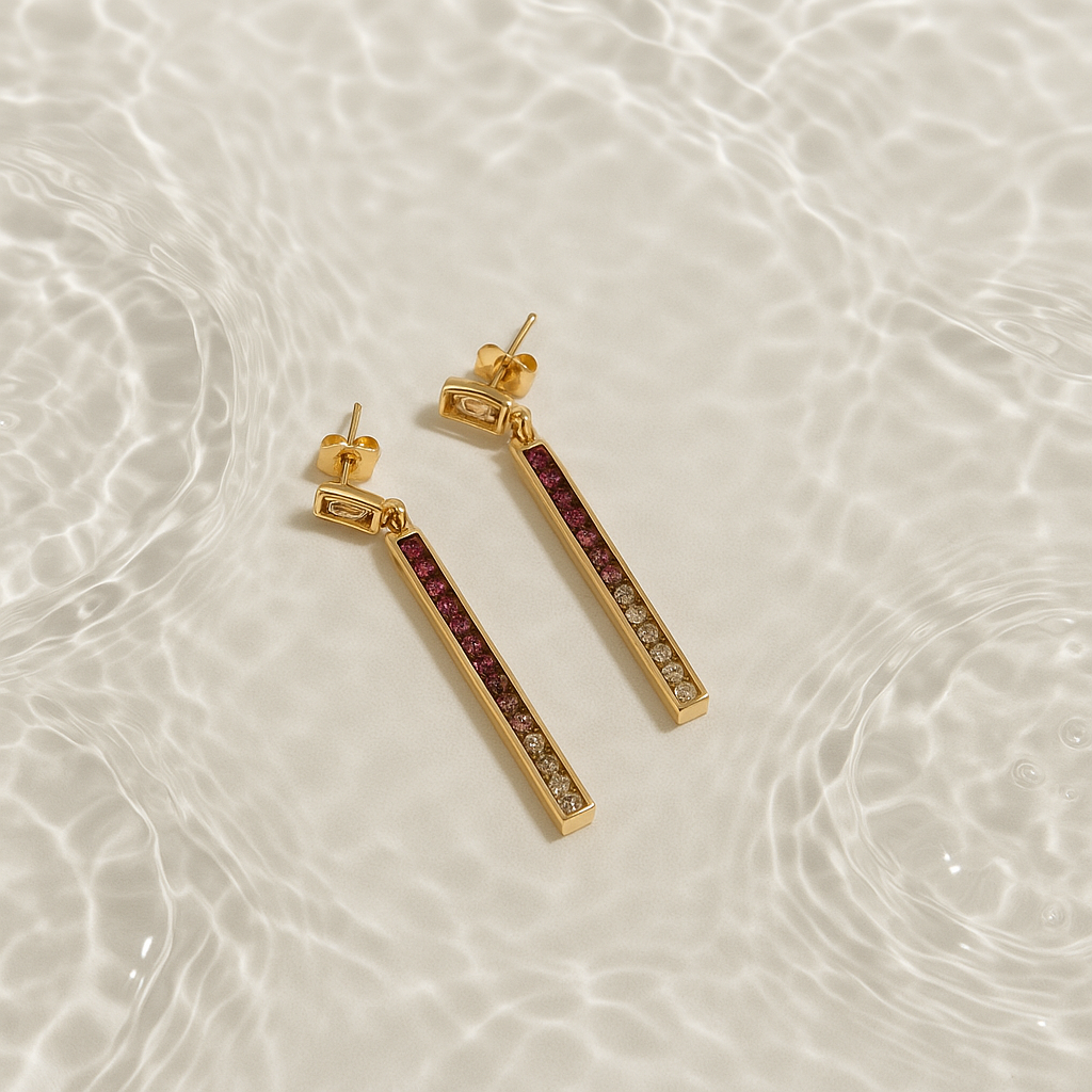 Gemstone Bar Dangle Earrings