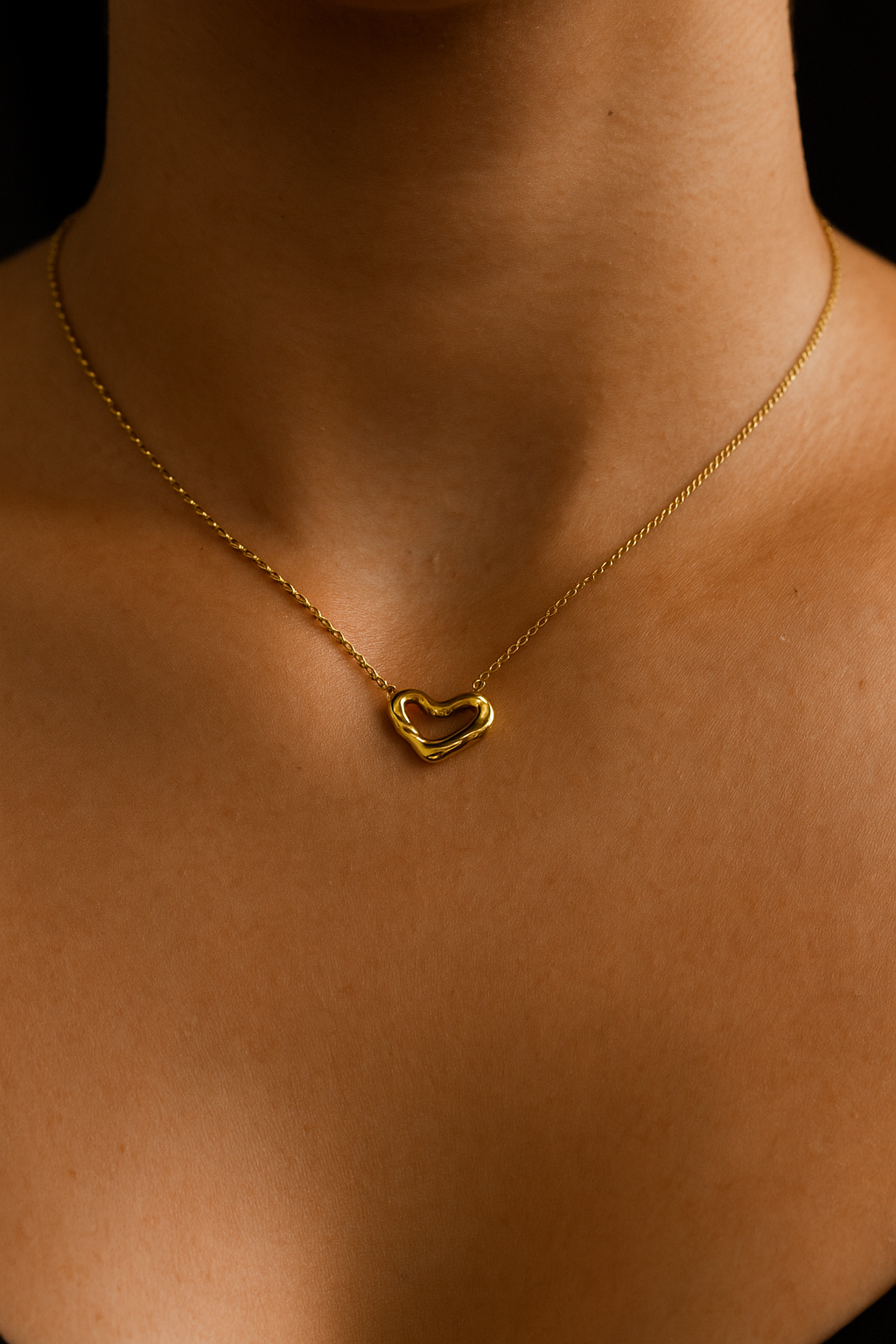 Sculpted Heart Pendant Necklace