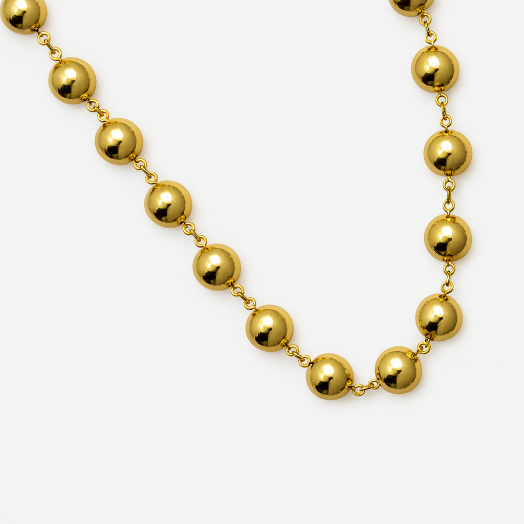 Golden Bubble Bead Necklace