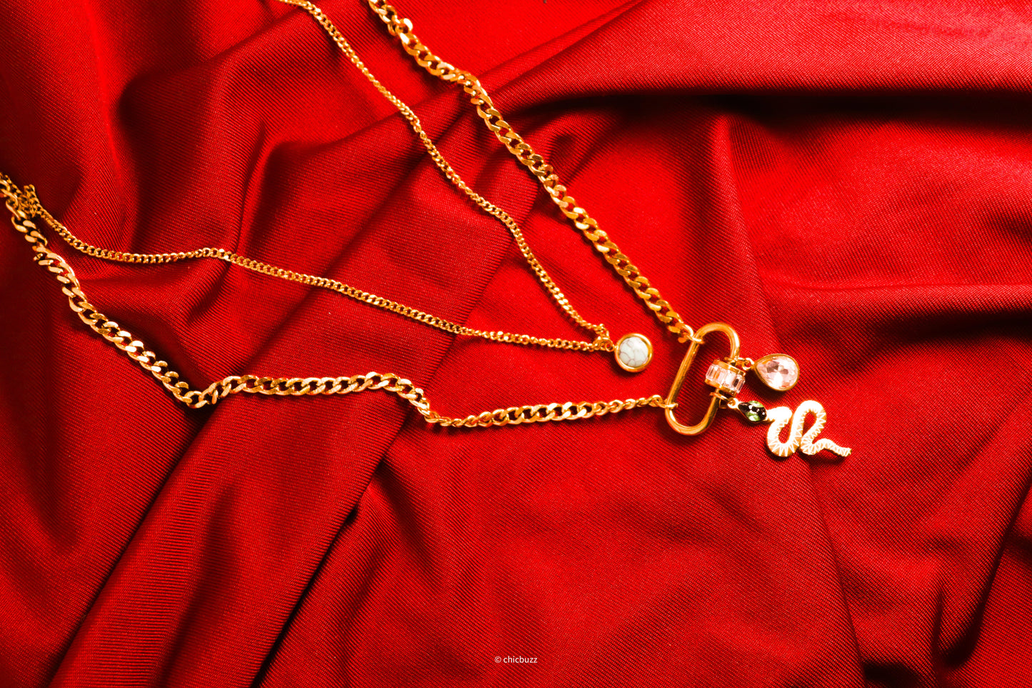 Layered Snake & Pendant Necklace