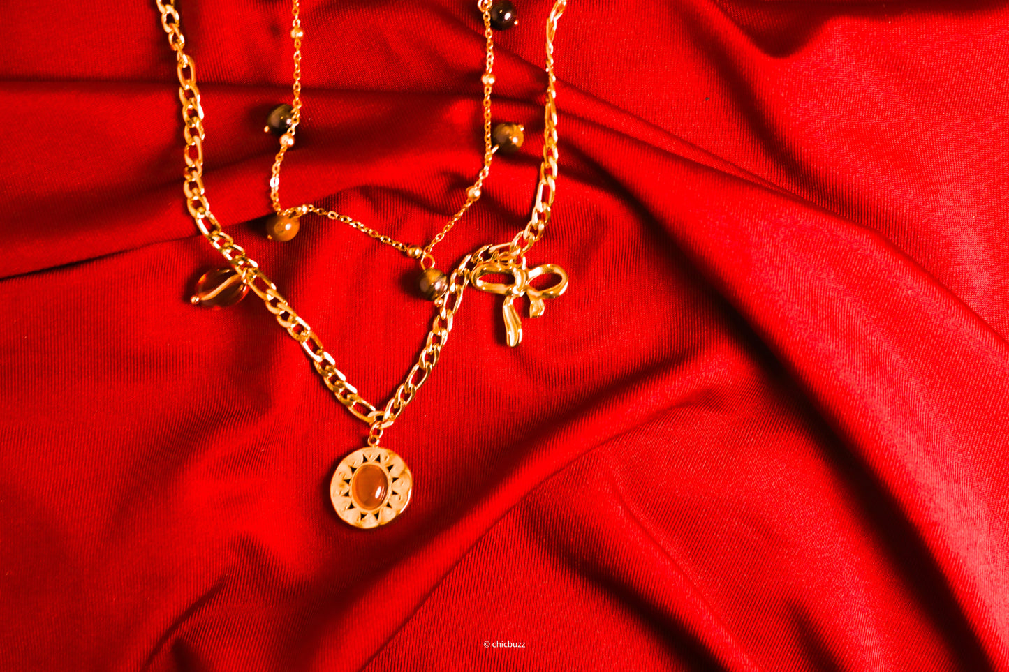 Layered Charm & Gemstone Necklace