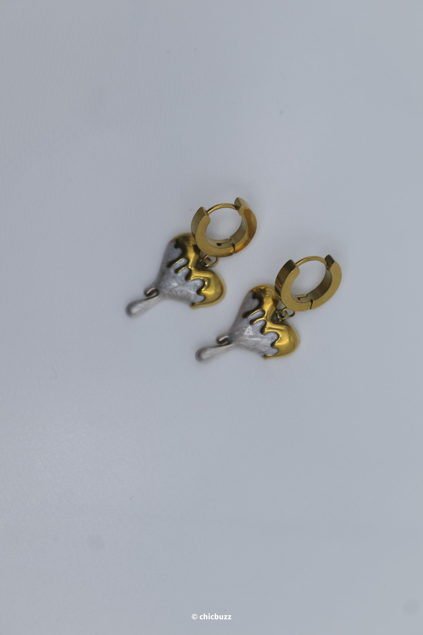 Heart & Drip Design Necklace and Earrings Set