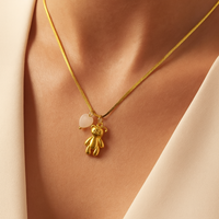 Teddy Bear & Heart Charm Necklace