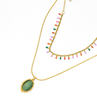 Layered Beaded & Pendant Necklace