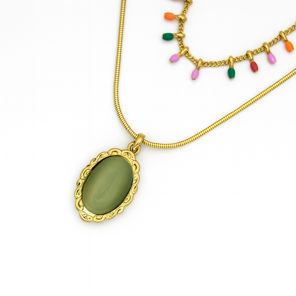 Layered Beaded & Pendant Necklace