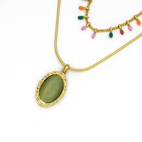 Layered Beaded & Pendant Necklace