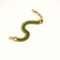 Green Gemstone Link Bracelet