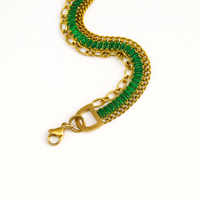 Green Gemstone Link Bracelet