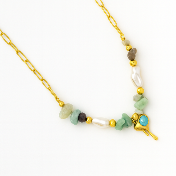 Dream Stone & Charm Necklace