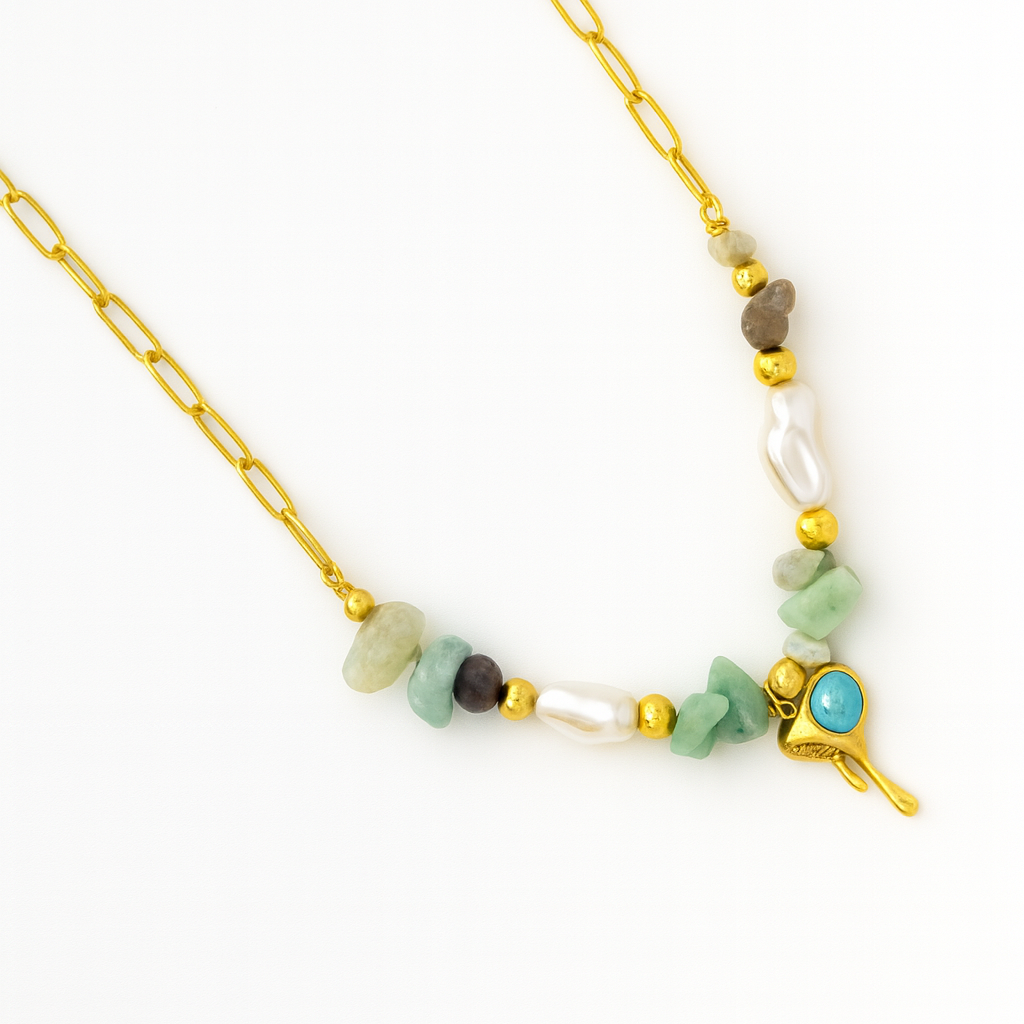 Dream Stone & Charm Necklace