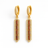 Red Gemstone Dangle Earrings