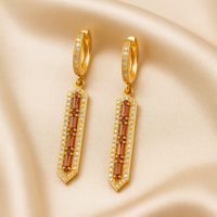 Red Gemstone Dangle Earrings