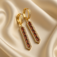 Red Gemstone Dangle Earrings