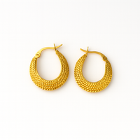 Tribal Hoop Brass Earrings
