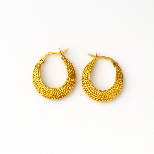 Tribal Hoop Brass Earrings