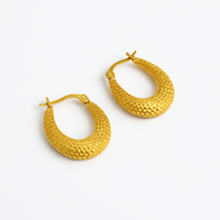 Tribal Hoop Brass Earrings