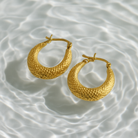 Tribal Hoop Brass Earrings