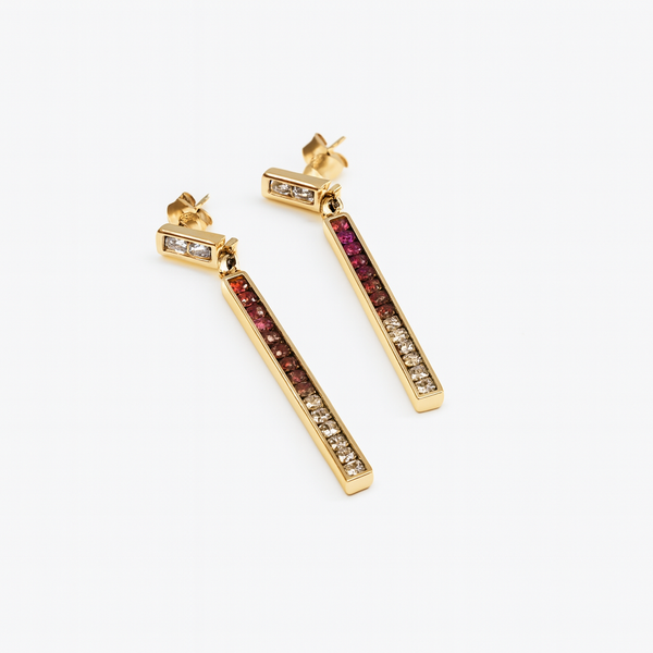 Gemstone Bar Dangle Earrings