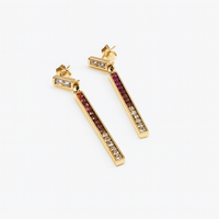 Gemstone Bar Dangle Earrings