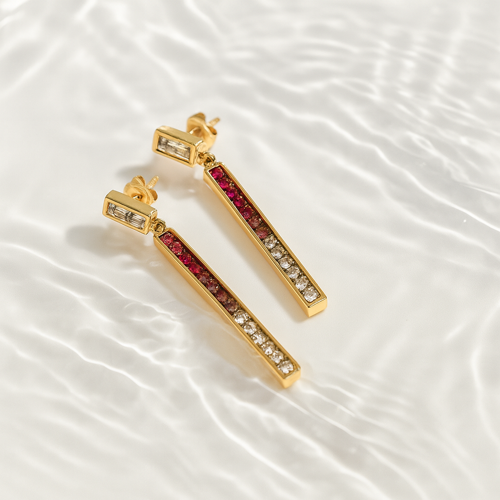 Gemstone Bar Dangle Earrings