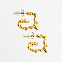 Sculpted Heart Hoop Earrings