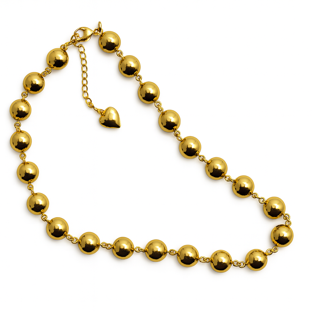 Golden Bubble Bead Necklace