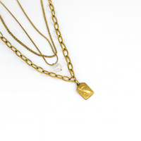 Layered Textured Pendant Necklace