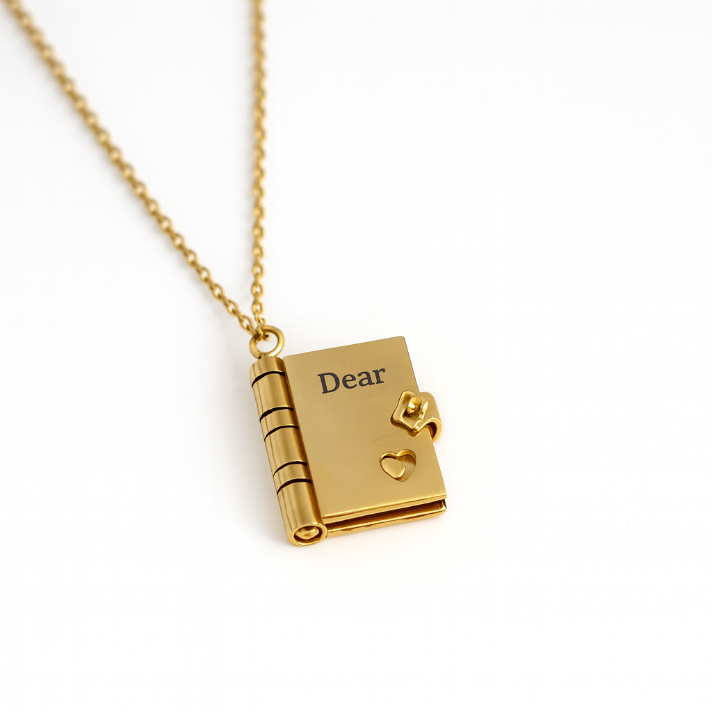 "Dear" Book Locket Pendant Necklace