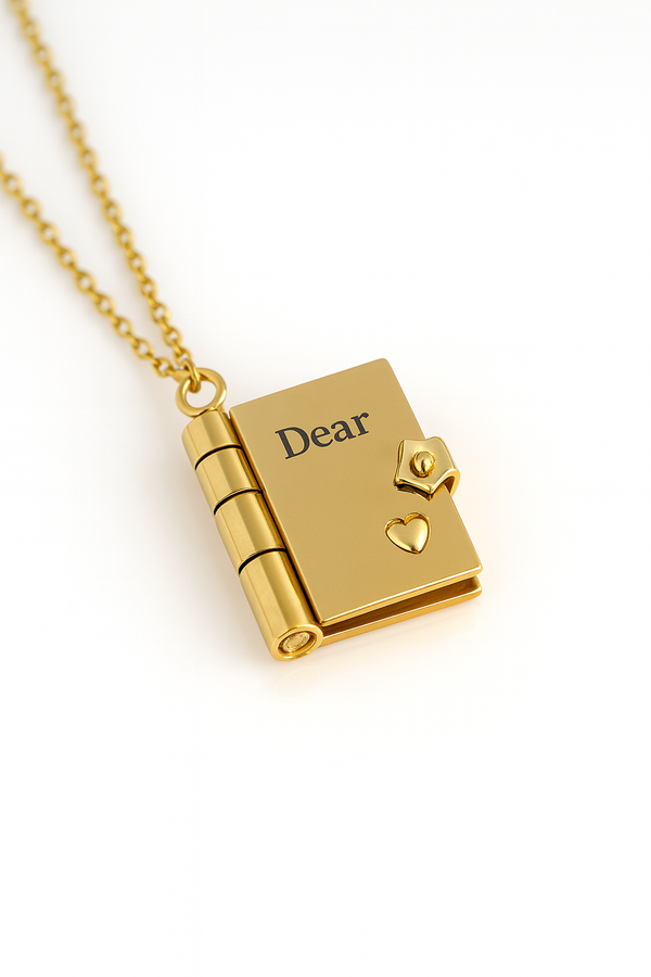 "Dear" Book Locket Pendant Necklace