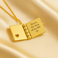 "Dear" Book Locket Pendant Necklace