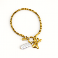 Bow & Pearl Charm Bracelet