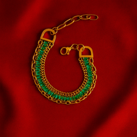 Green Gemstone Link Bracelet