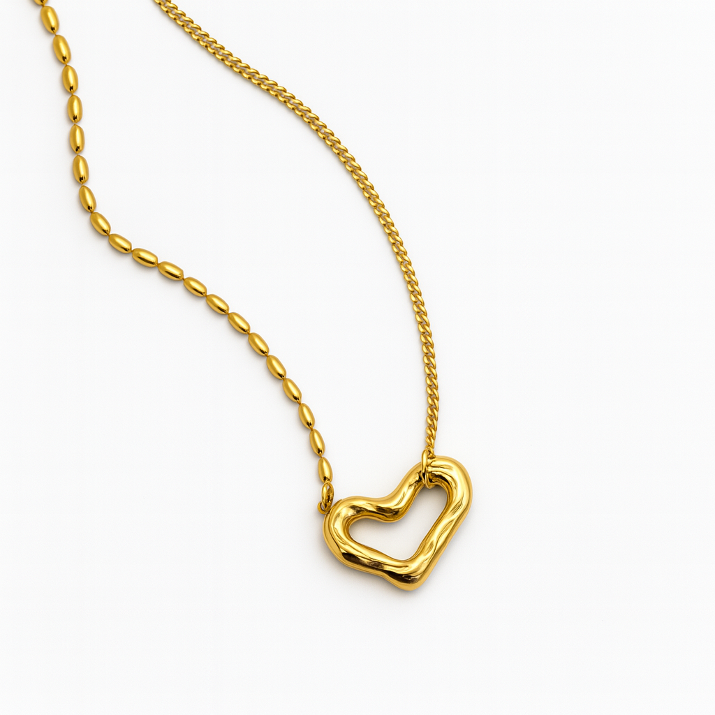 Sculpted Heart Pendant Necklace