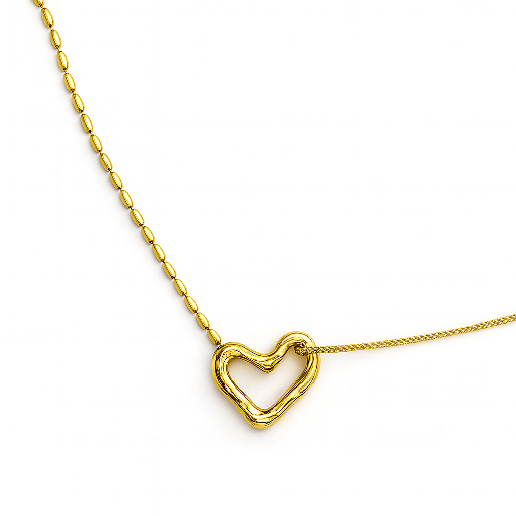 Sculpted Heart Pendant Necklace