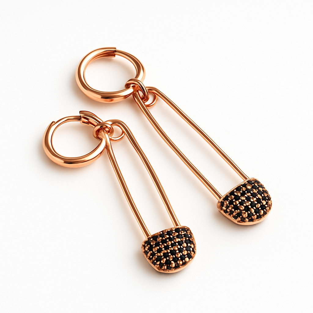 Safety Pin Dangle Earrings