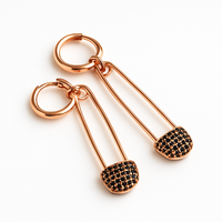Safety Pin Dangle Earrings
