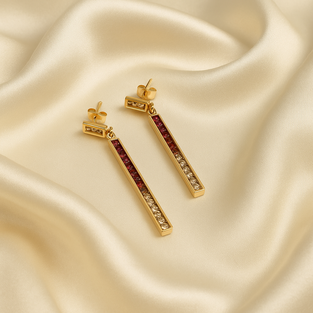 Gemstone Bar Dangle Earrings