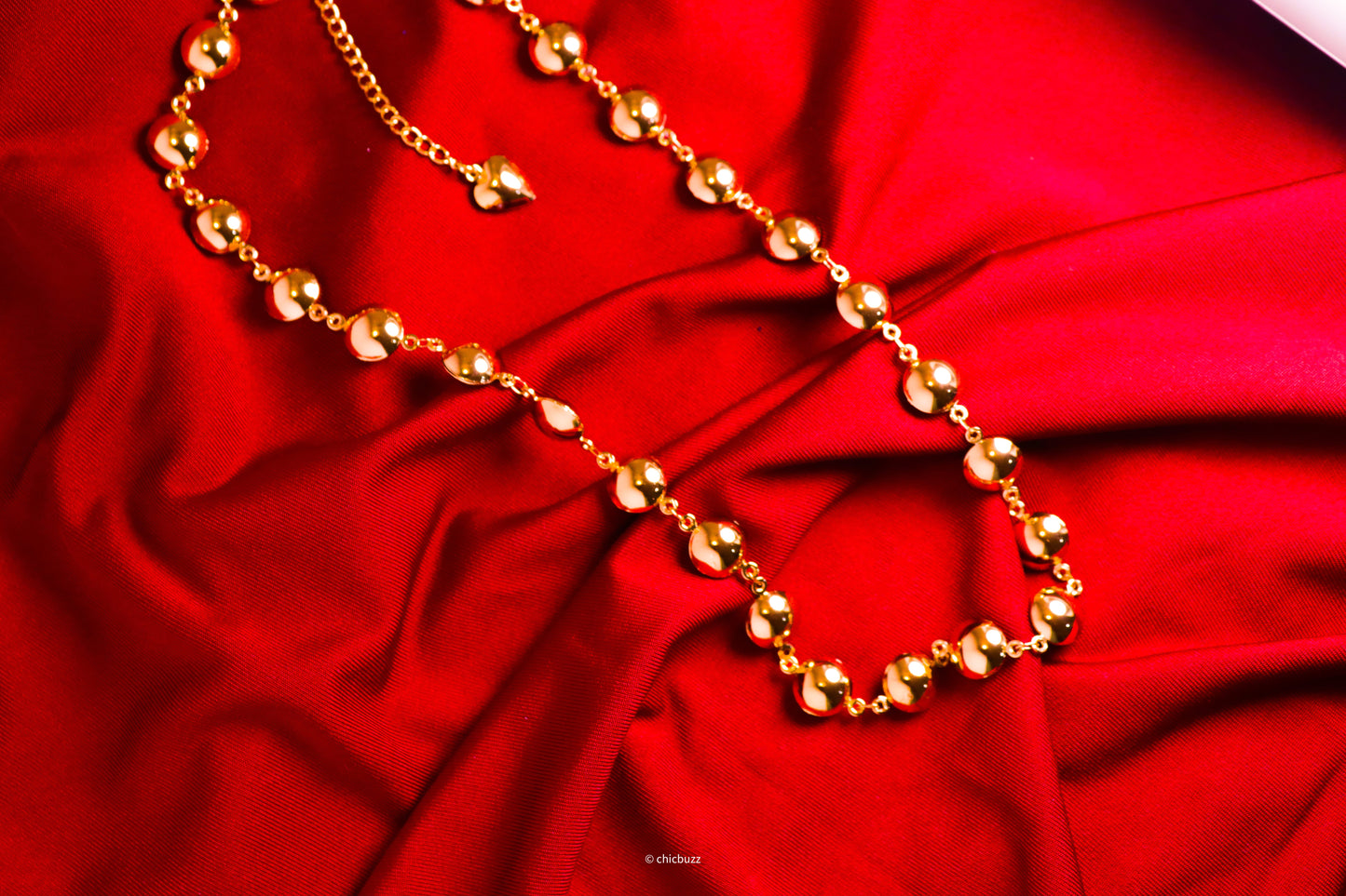 Golden Bubble Bead Necklace