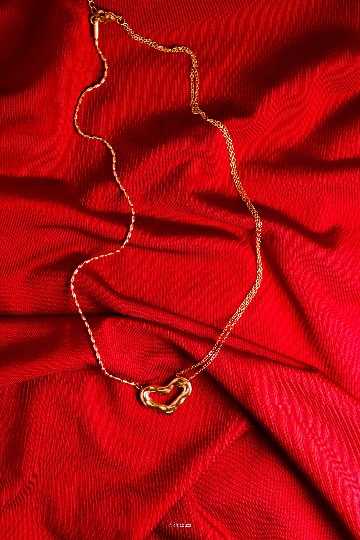 Sculpted Heart Pendant Necklace