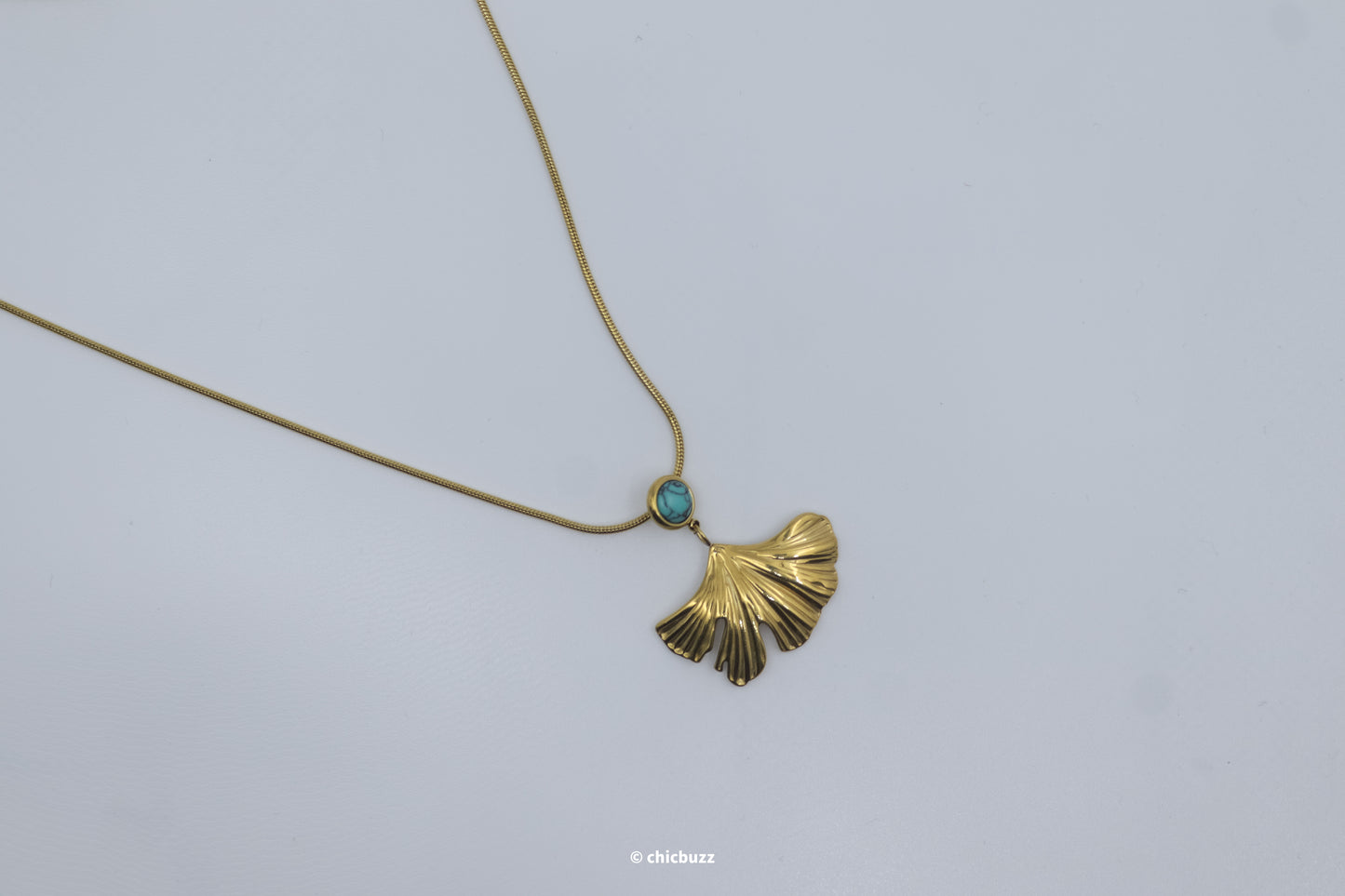 Ginkgo Leaf Necklace and Earrings Set