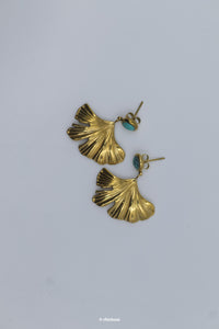 Ginkgo Leaf Necklace and Earrings Set